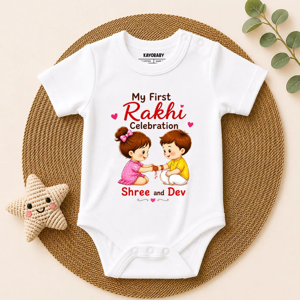 My First Rakhi Custom Celebration Romper | Baby Raksha Bandhan Outfit