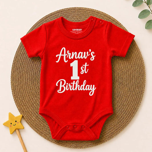 Personalized 1st Birthday Romper – Custom Baby Name First Birthday Outfit