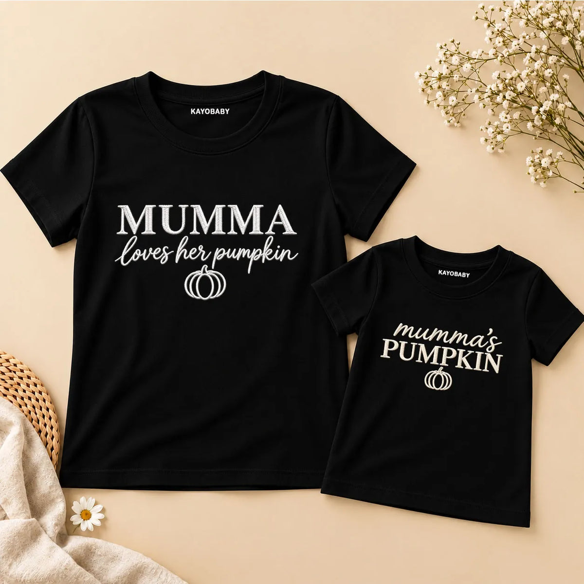 Mumma’s Pumpkin Matching T-Shirts – Cute Mom and Baby Autumn Twinning Set