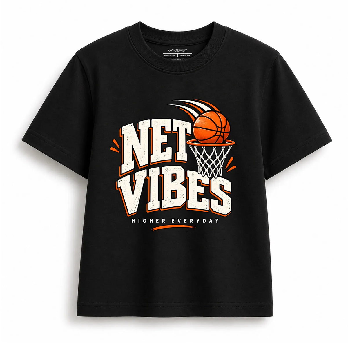 Net Vibes Basketball T-Shirt for Kids | Basketball Graphic Tee