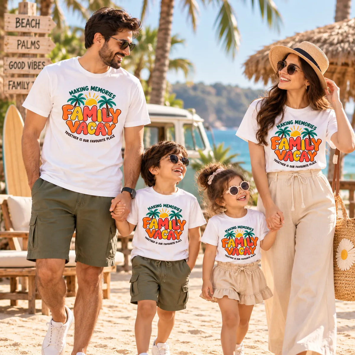 Family Vacay Matching T-Shirts – Tropical Summer Family Vacation Collection