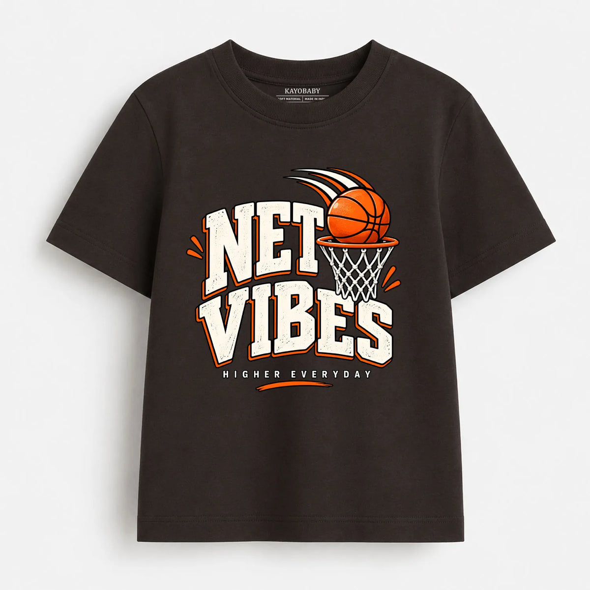 Net Vibes Basketball T-Shirt for Kids | Basketball Graphic Tee