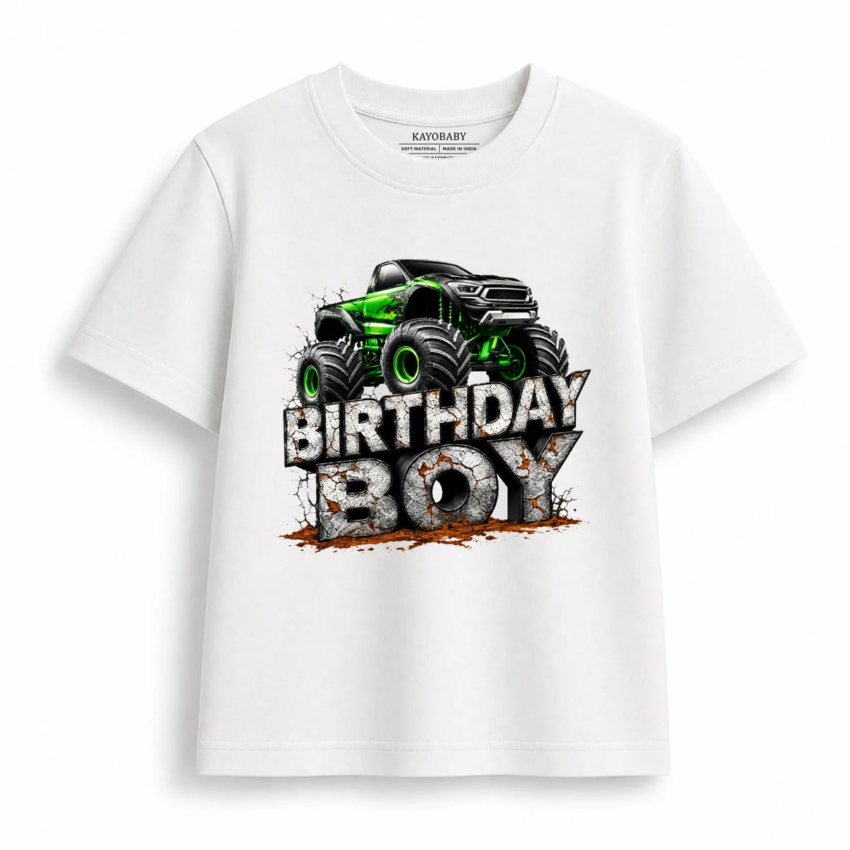 Birthday Boy Monster Truck Kids T-Shirt