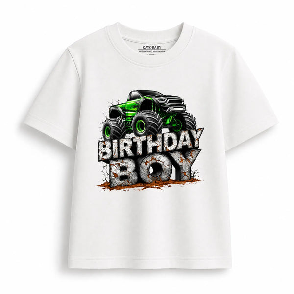 Birthday Boy Monster Truck Kids T-Shirt