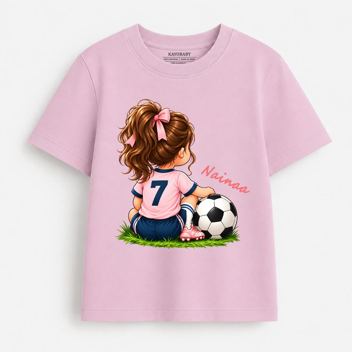 Personalized Little Football Star T-Shirt for Girls | Custom Name Tee
