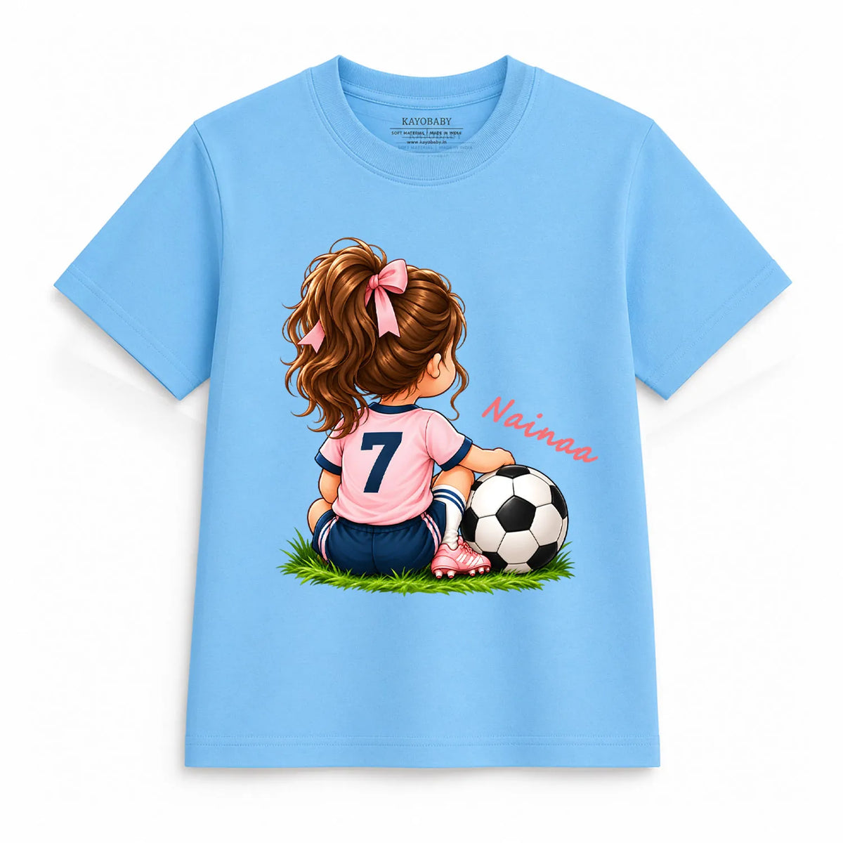 Personalized Little Football Star T-Shirt for Girls | Custom Name Tee