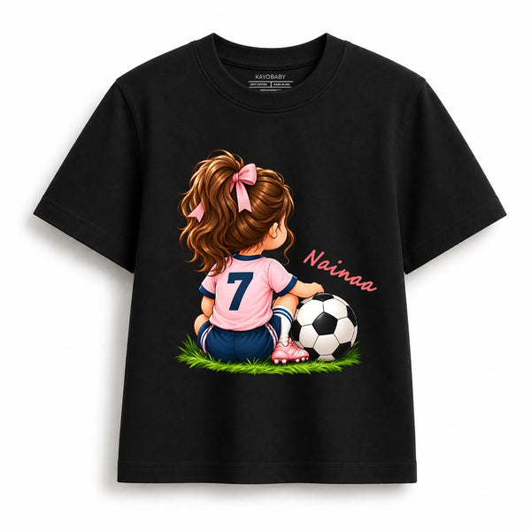 Personalized Little Football Star T-Shirt for Girls | Custom Name Tee