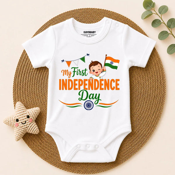 My First Independence Day Romper | Patriotic Baby Outfit