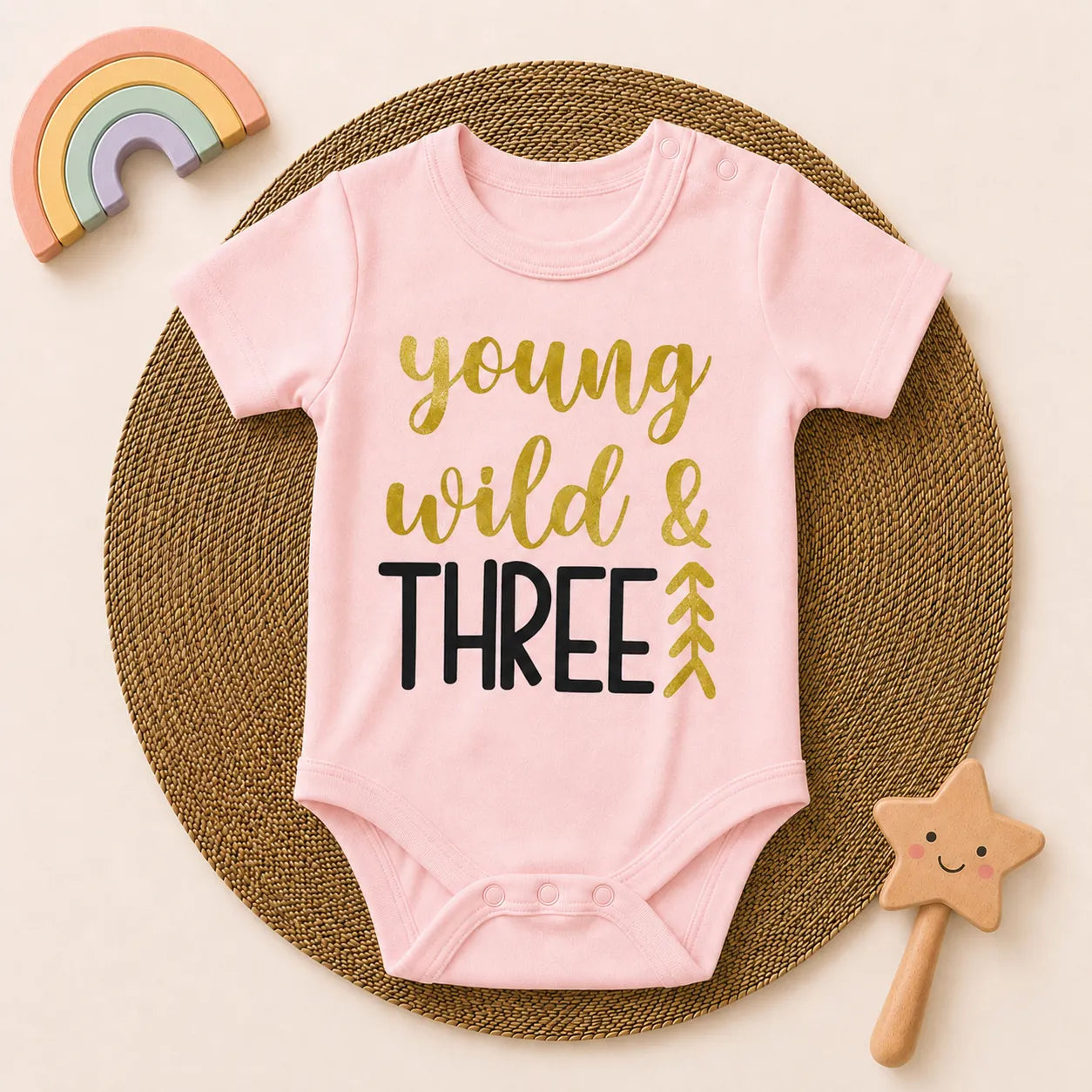 12 Month Baby Milestone Rompers Set