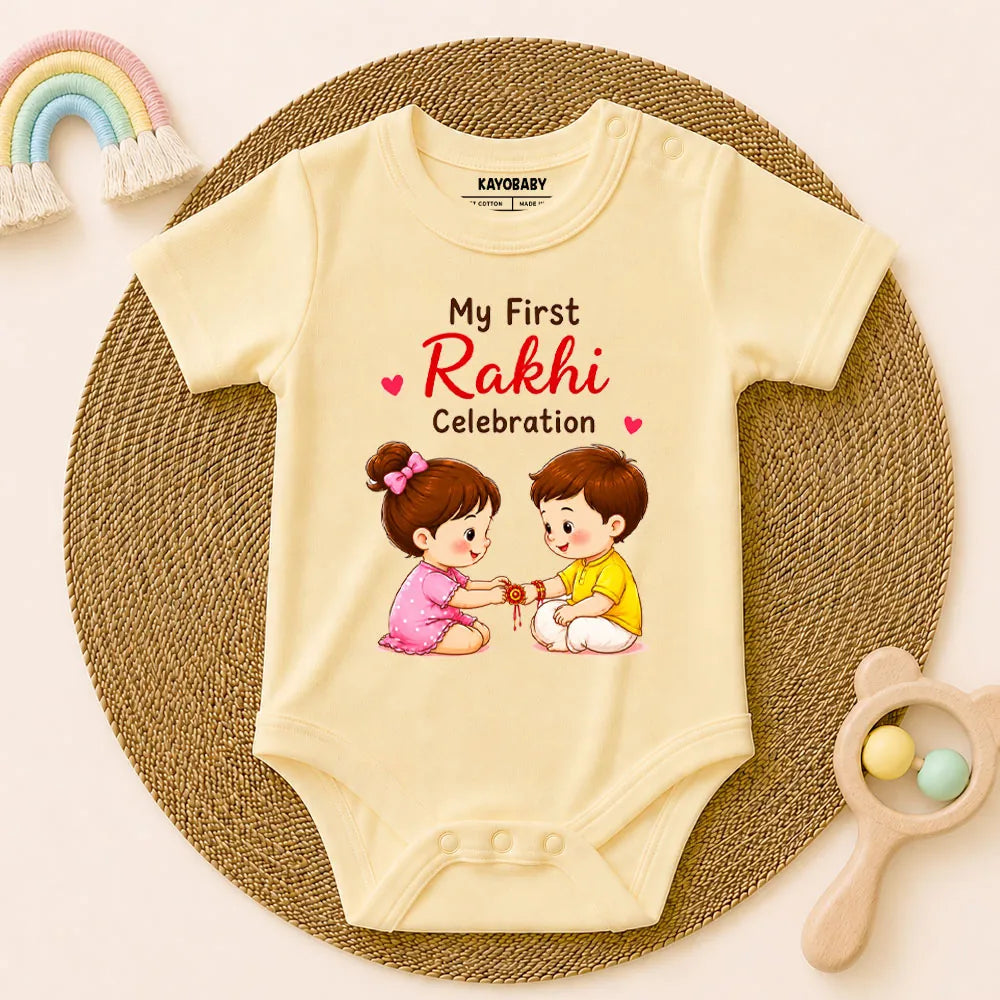 My First Rakhi Celebration Romper | Baby Raksha Bandhan Outfit