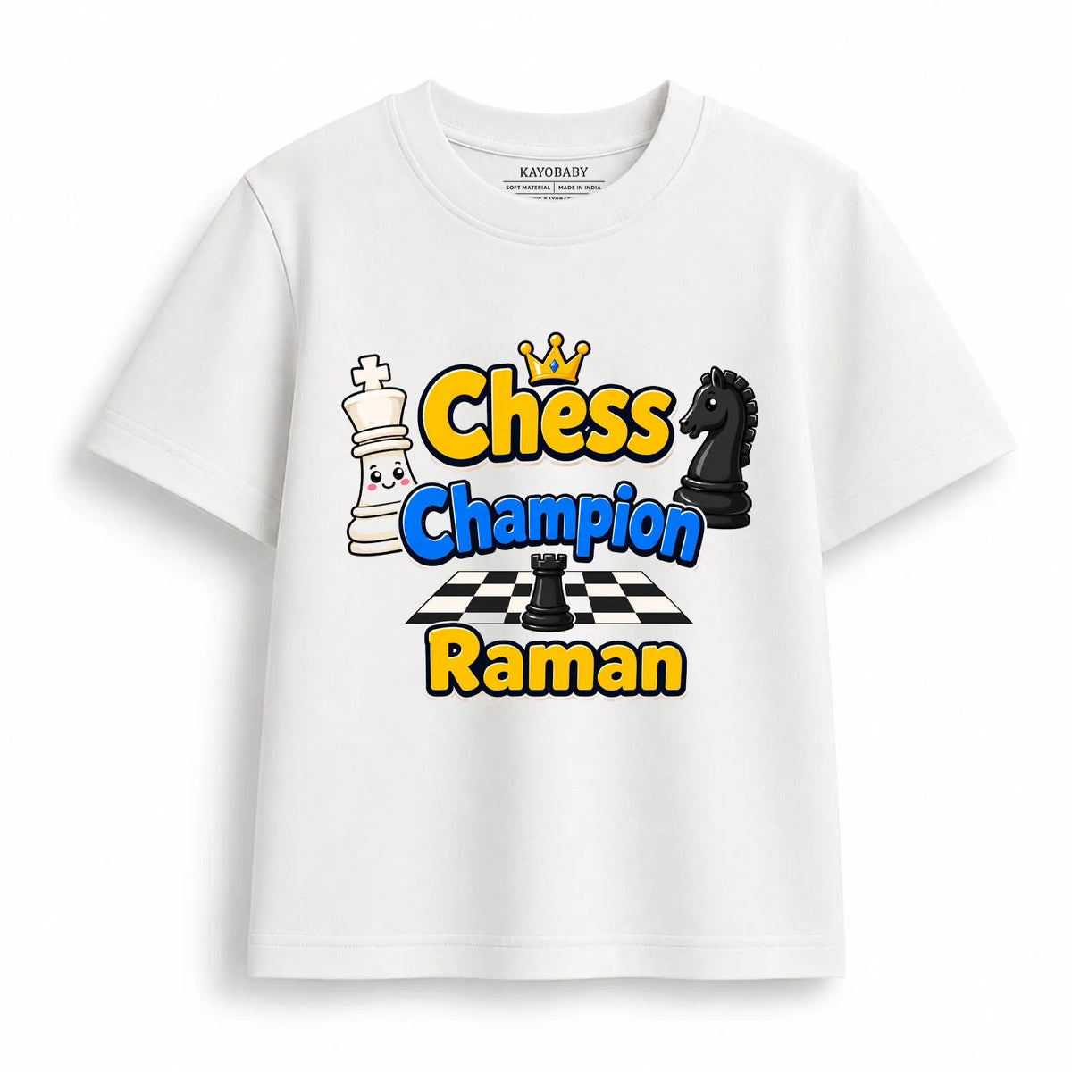 Personalized Chess Champion Kids T-Shirt | Custom Name Chess Tee for Boys & Girls