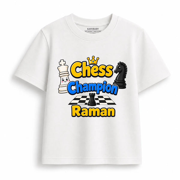 Personalized Chess Champion Kids T-Shirt | Custom Name Chess Tee for Boys & Girls