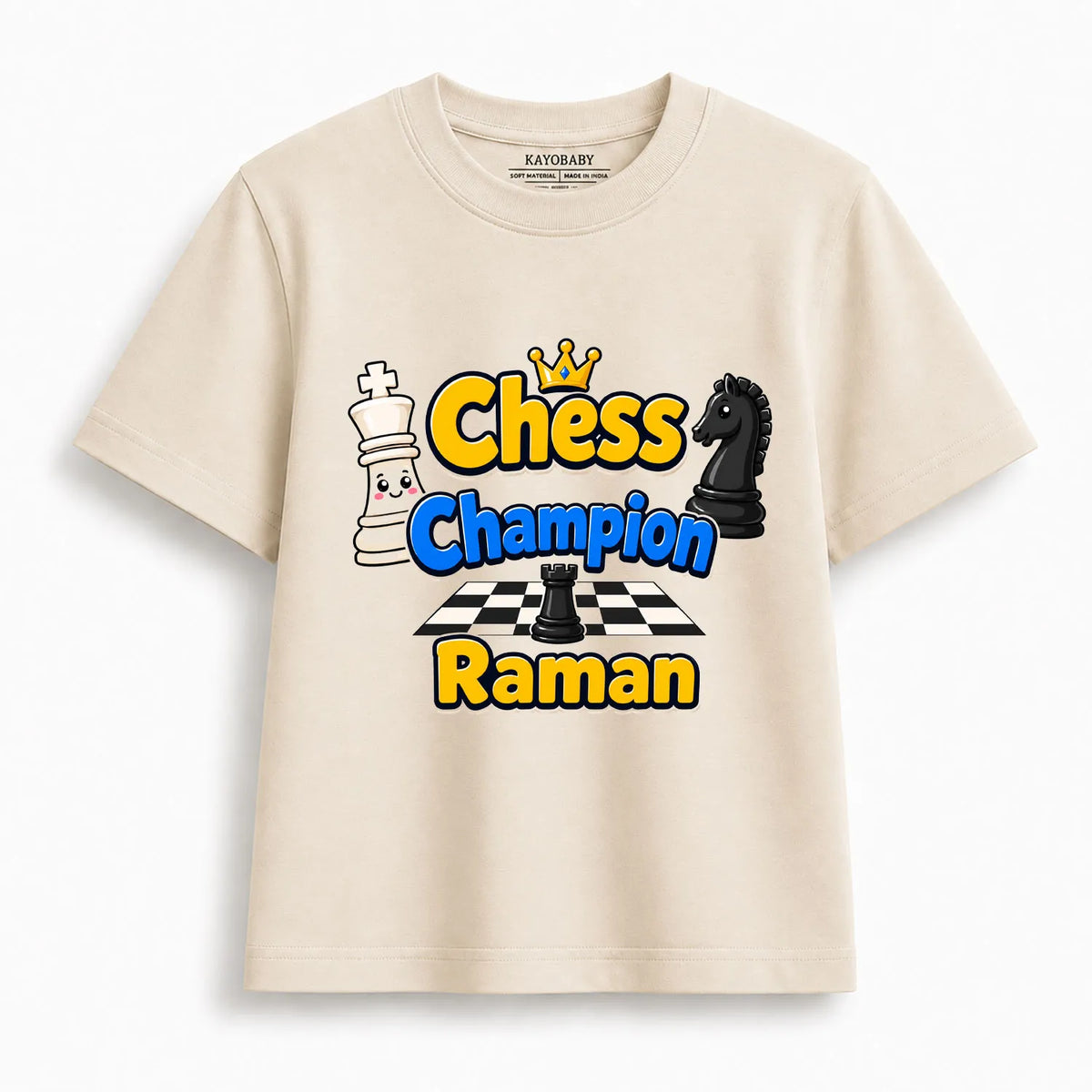 Personalized Chess Champion Kids T-Shirt | Custom Name Chess Tee for Boys & Girls