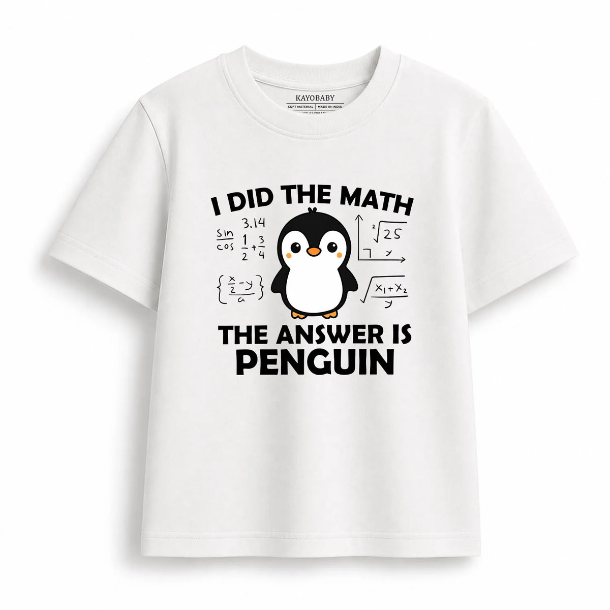 I Did the Math Penguin Kids T-Shirt