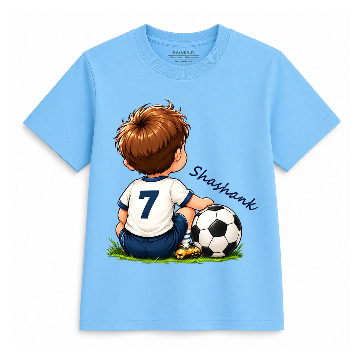 Personalized Football Boy T-Shirt for Kids | Custom Name Tee