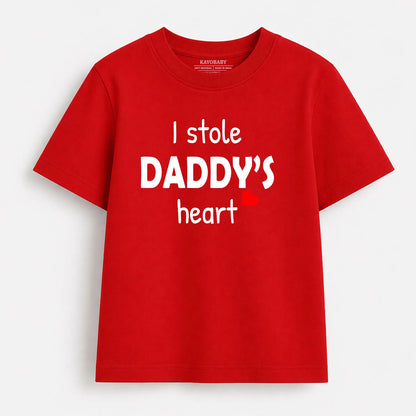 There's This Girl Who Stole My Heart & I Stole Daddy's Heart Matching T-Shirt Set