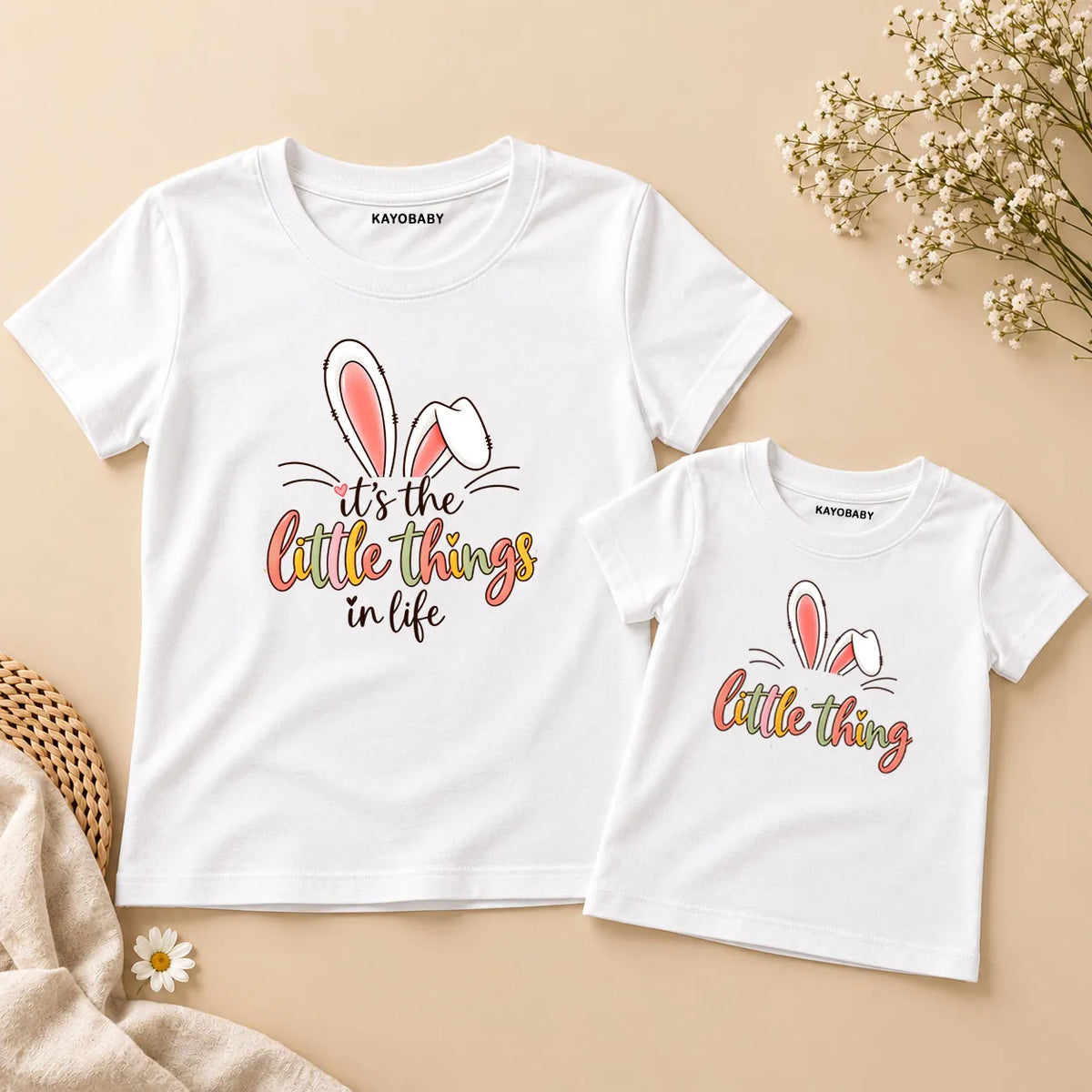 Mommy & Baby Little Things Matching T-Shirts – Bunny Twinning Collection | KayoBaby