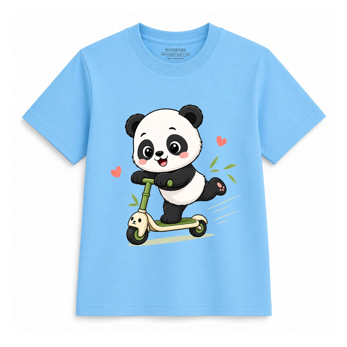 Cute Panda on Scooter Kids T-Shirt | Adorable Animal Graphic Tee for Boys & Girls