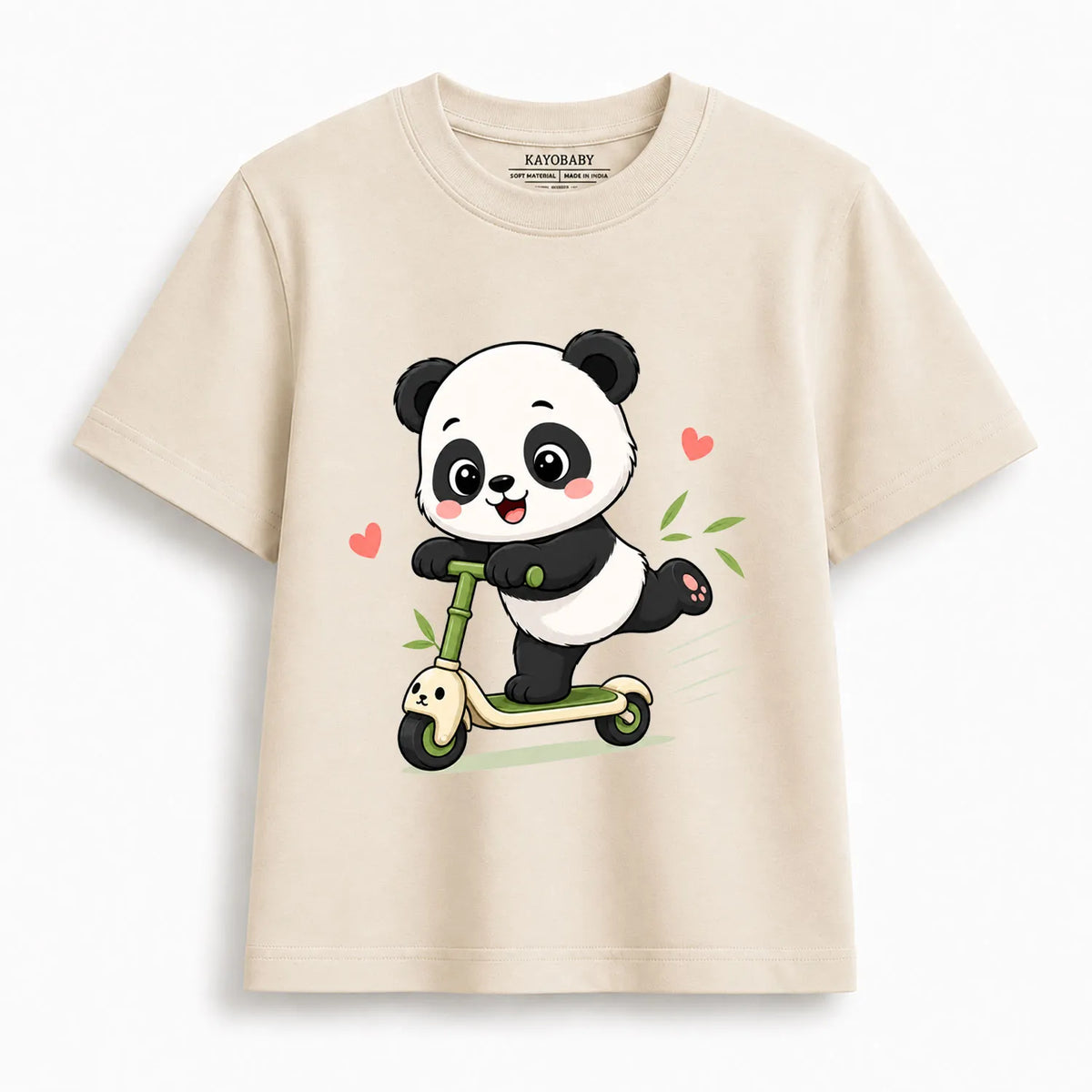 Cute Panda on Scooter Kids T-Shirt | Adorable Animal Graphic Tee for Boys & Girls