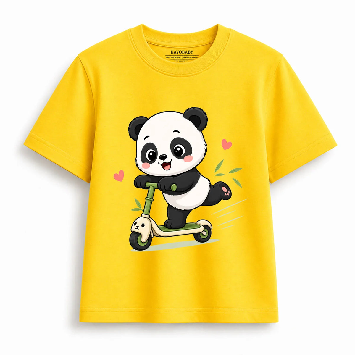 Cute Panda on Scooter Kids T-Shirt | Adorable Animal Graphic Tee for Boys & Girls