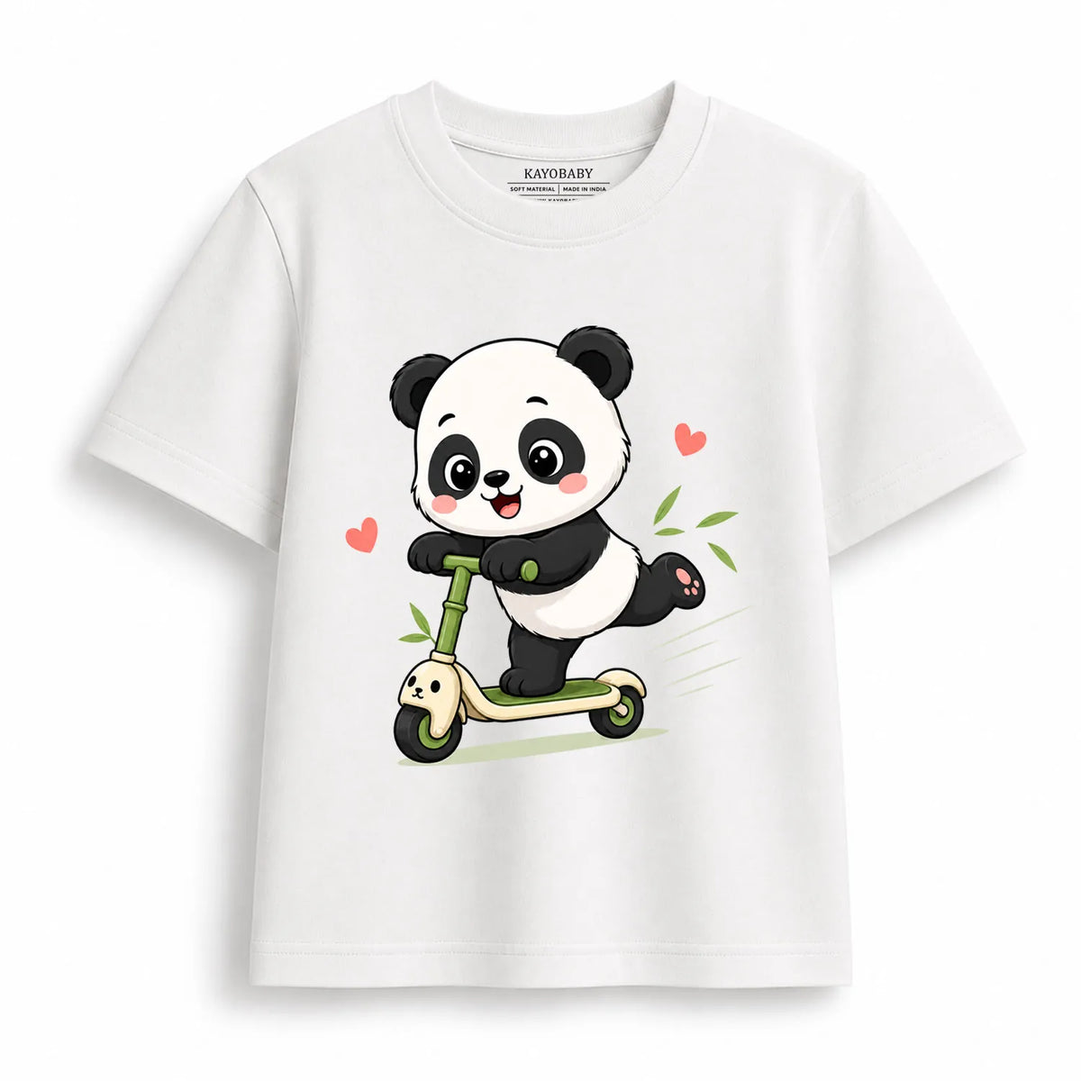 Cute Panda on Scooter Kids T-Shirt | Adorable Animal Graphic Tee for Boys & Girls