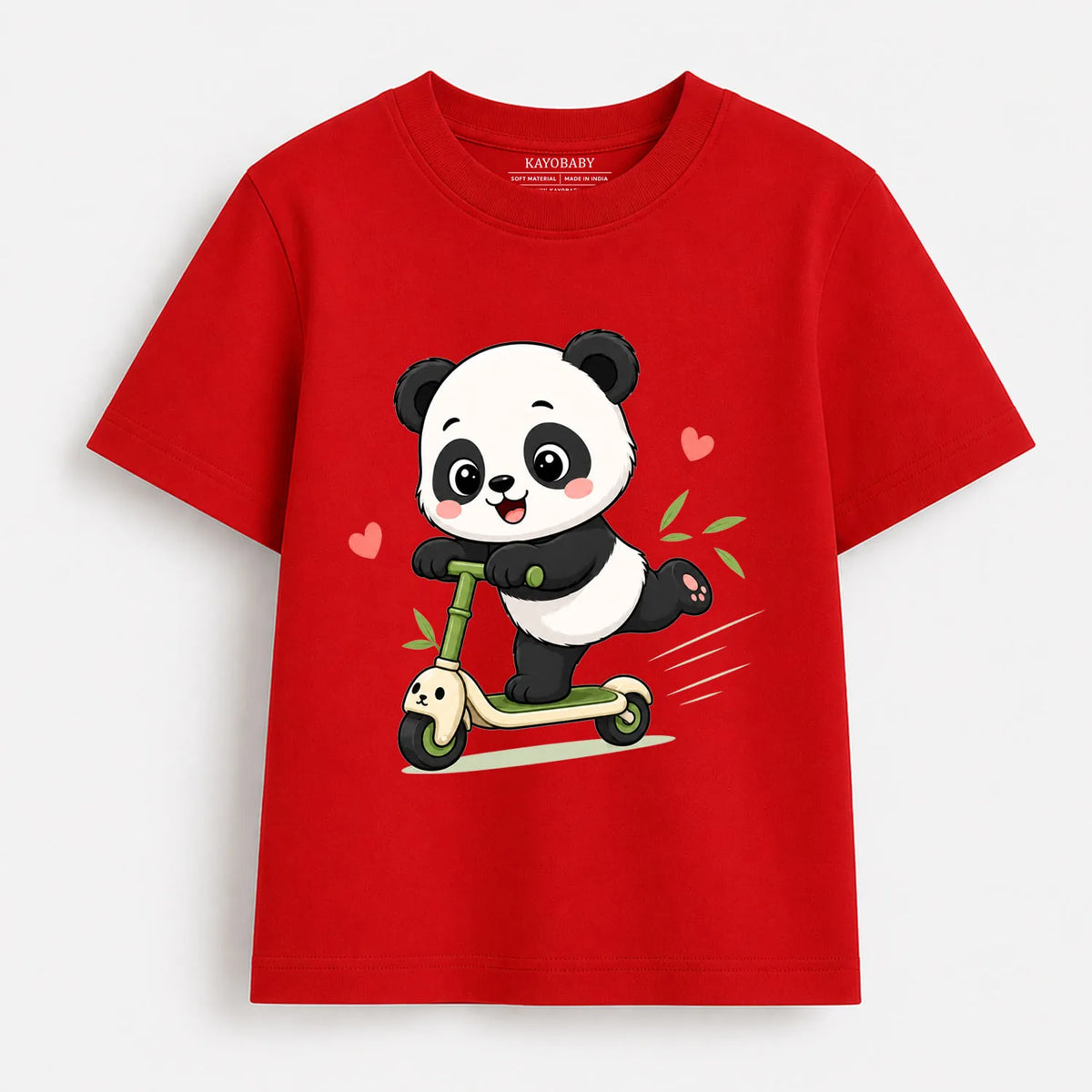 Cute Panda on Scooter Kids T-Shirt | Adorable Animal Graphic Tee for Boys & Girls