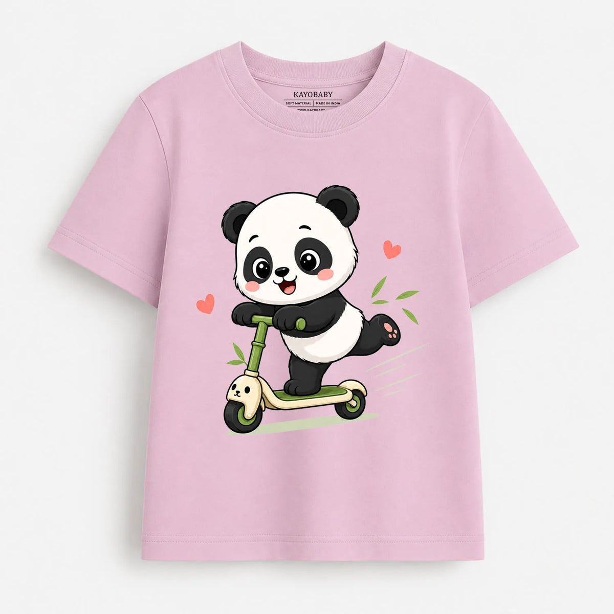 Cute Panda on Scooter Kids T-Shirt | Adorable Animal Graphic Tee for Boys & Girls