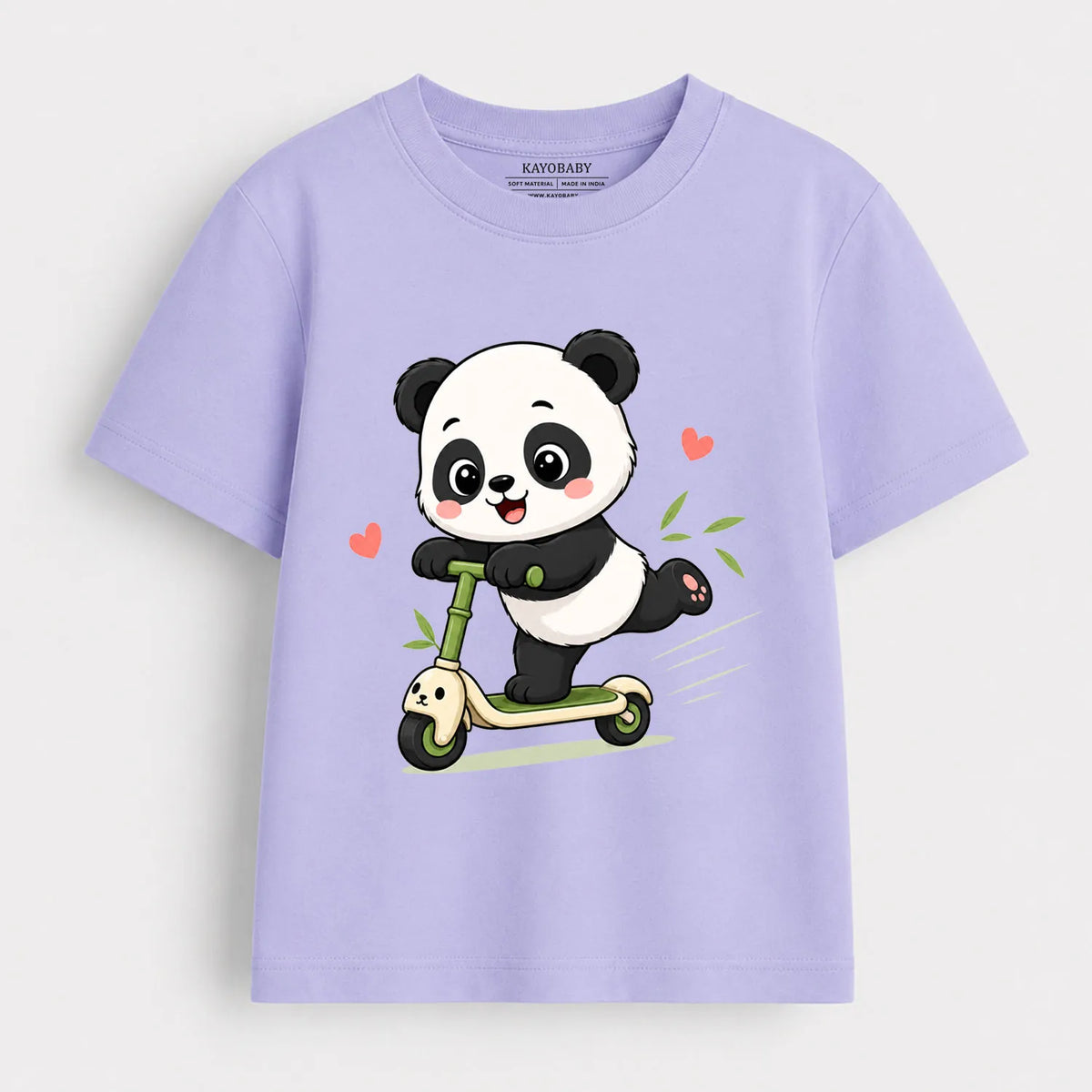 Cute Panda on Scooter Kids T-Shirt | Adorable Animal Graphic Tee for Boys & Girls