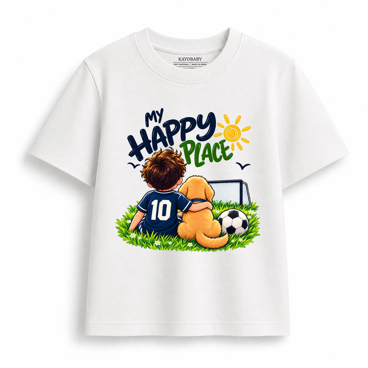 My Happy Place Football T-Shirt for Kids | Football Graphic Tee