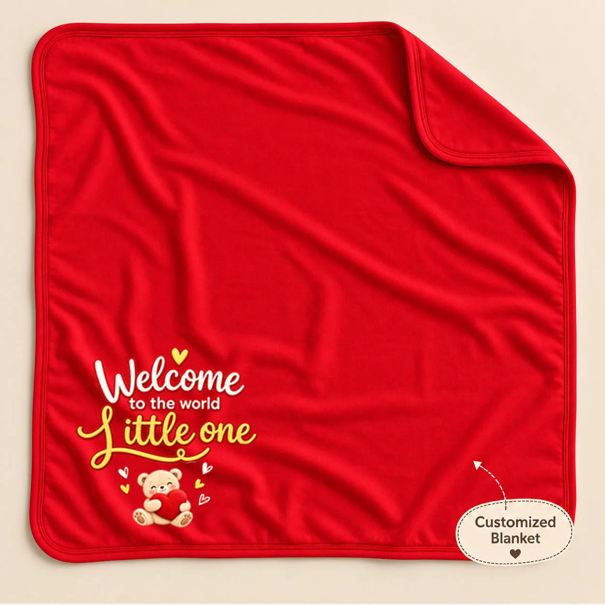 Personalized Baby Surname Red Royal Welcome Newborn Gift Set