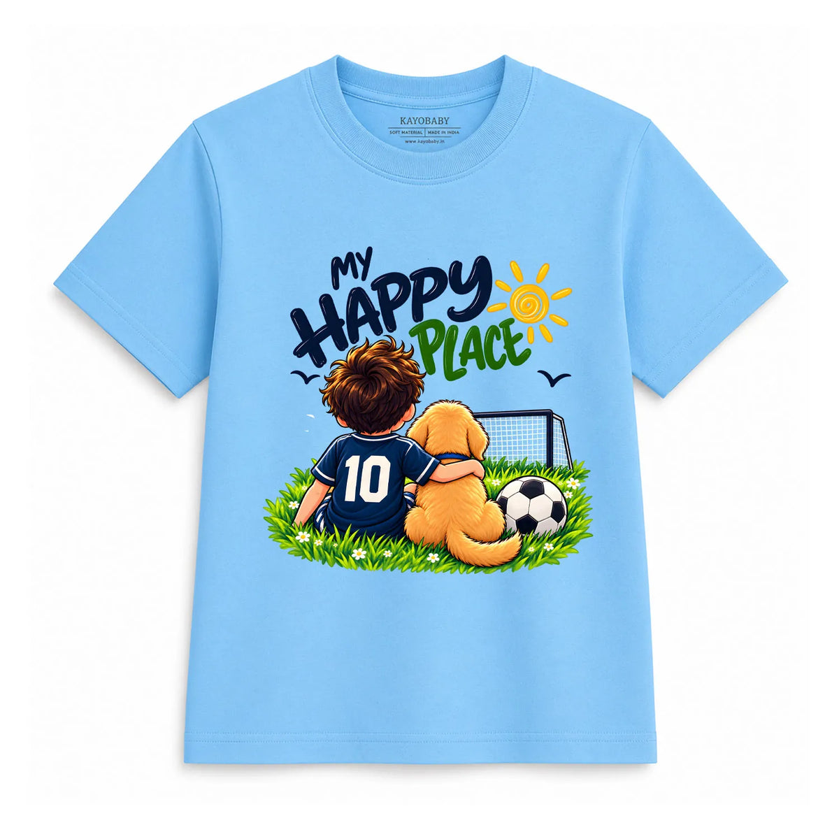 My Happy Place Football T-Shirt for Kids | Football Graphic Tee