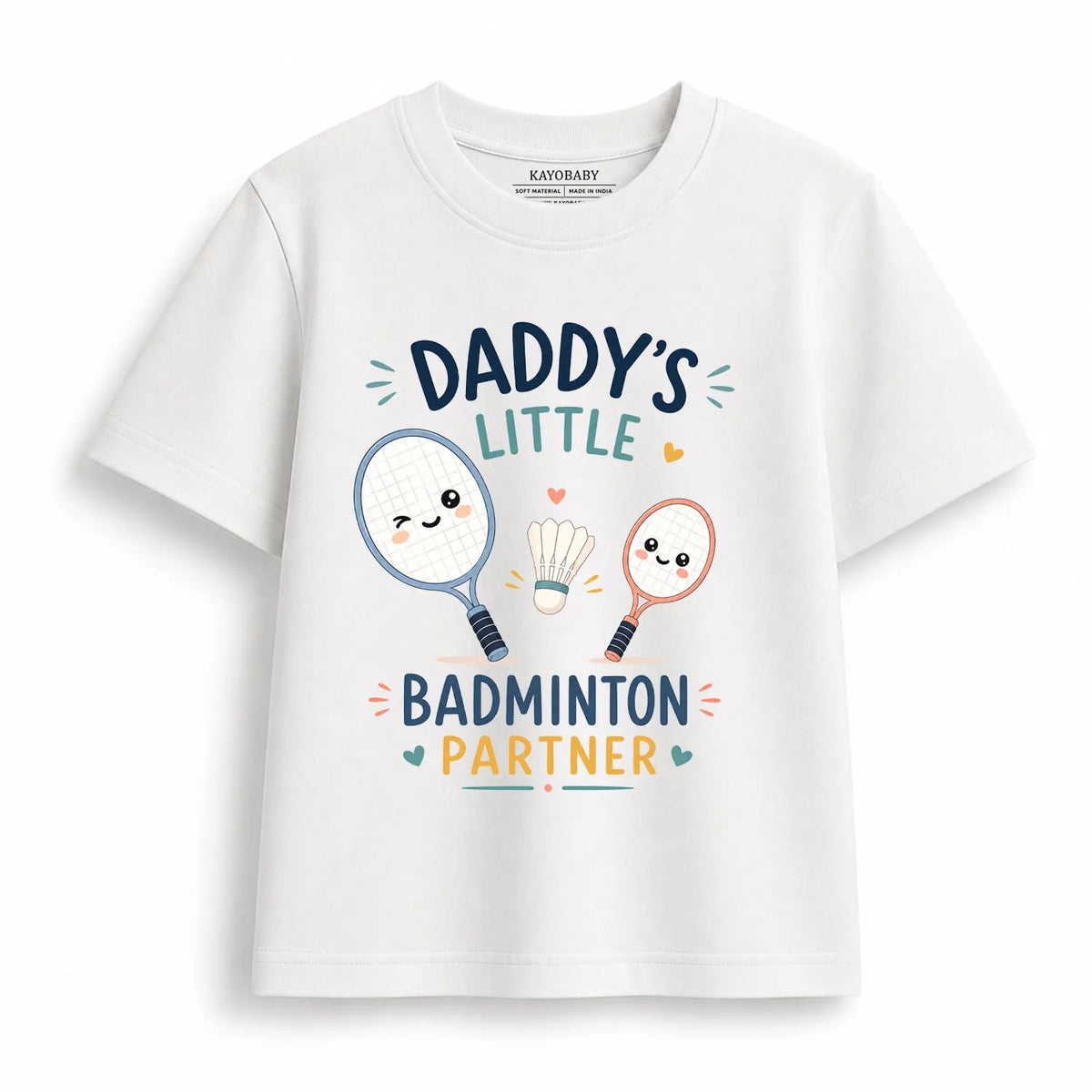 Daddy's Little Badminton Partner Kids T-Shirt | Cute Sports Tee for Boys & Girls