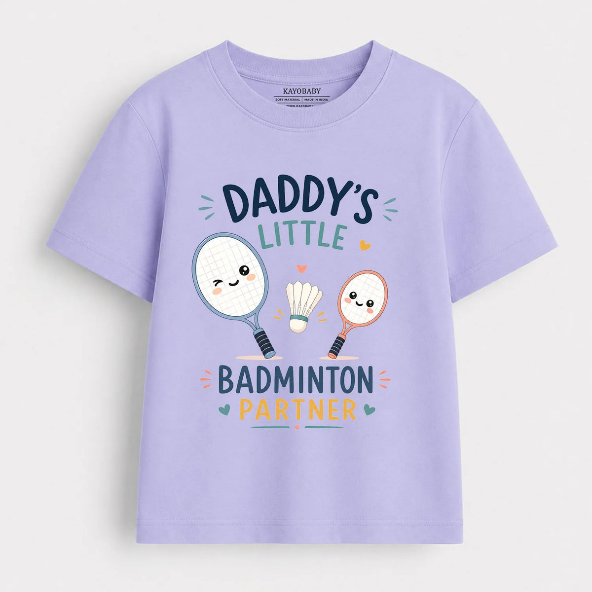 Daddy's Little Badminton Partner Kids T-Shirt | Cute Sports Tee for Boys & Girls