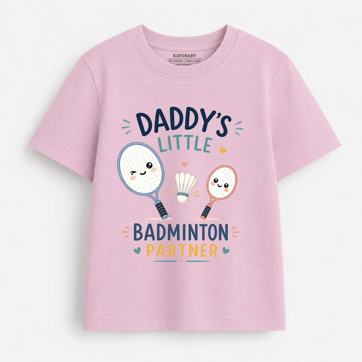 Daddy's Little Badminton Partner Kids T-Shirt | Cute Sports Tee for Boys & Girls