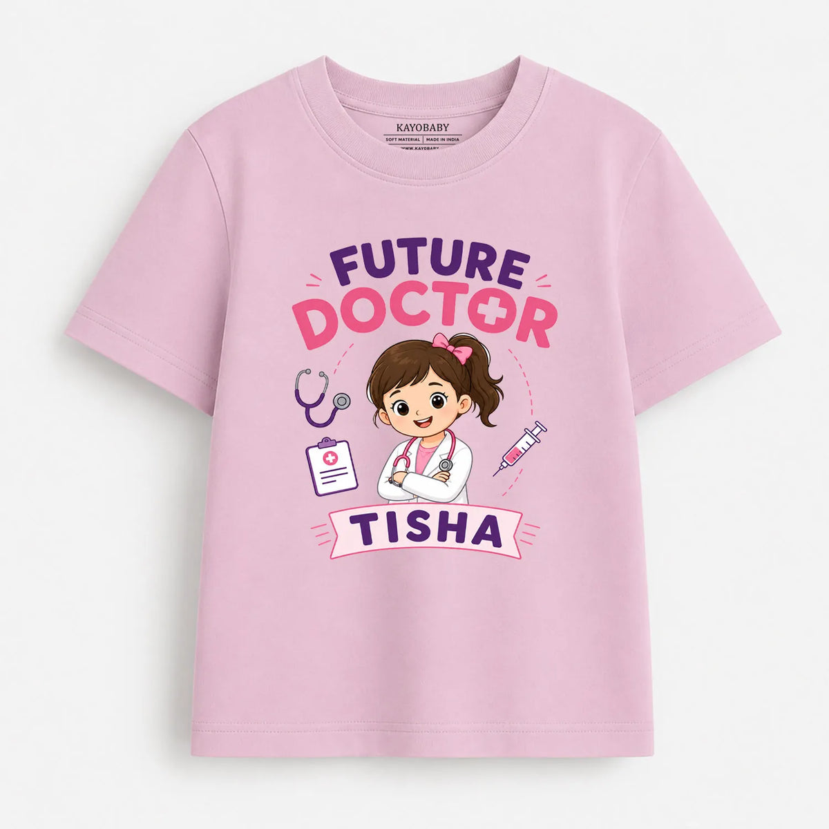 Personalized Future Doctor Kids T-Shirt for Girls