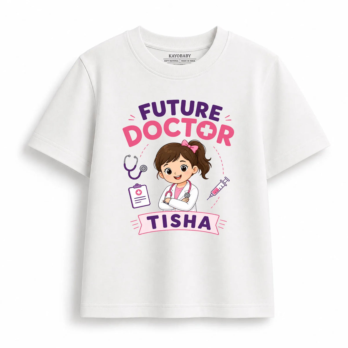 Personalized Future Doctor Kids T-Shirt for Girls