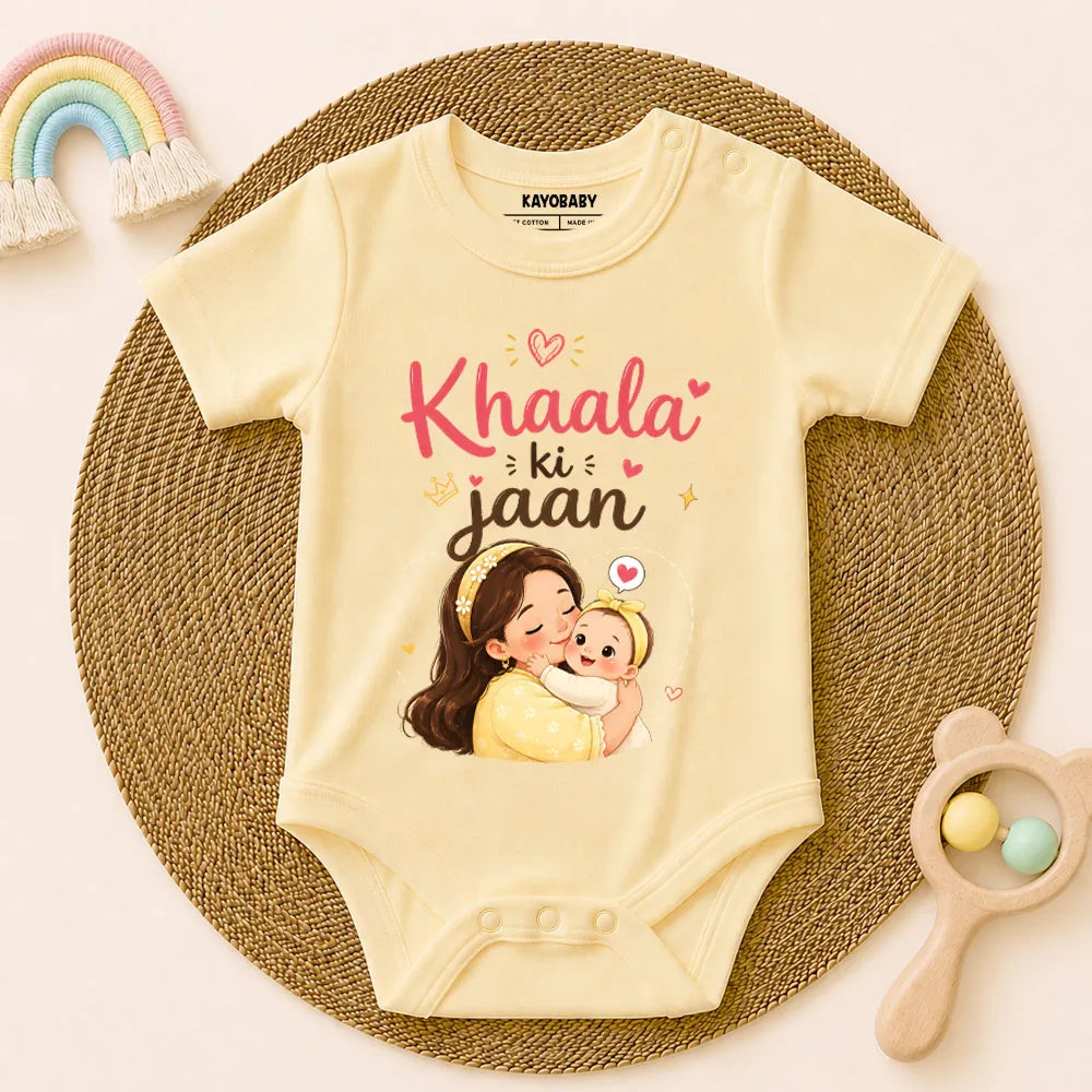 Khaala Ki Jaan Baby Romper | Cute Khaala & Baby Bond Outfit-2