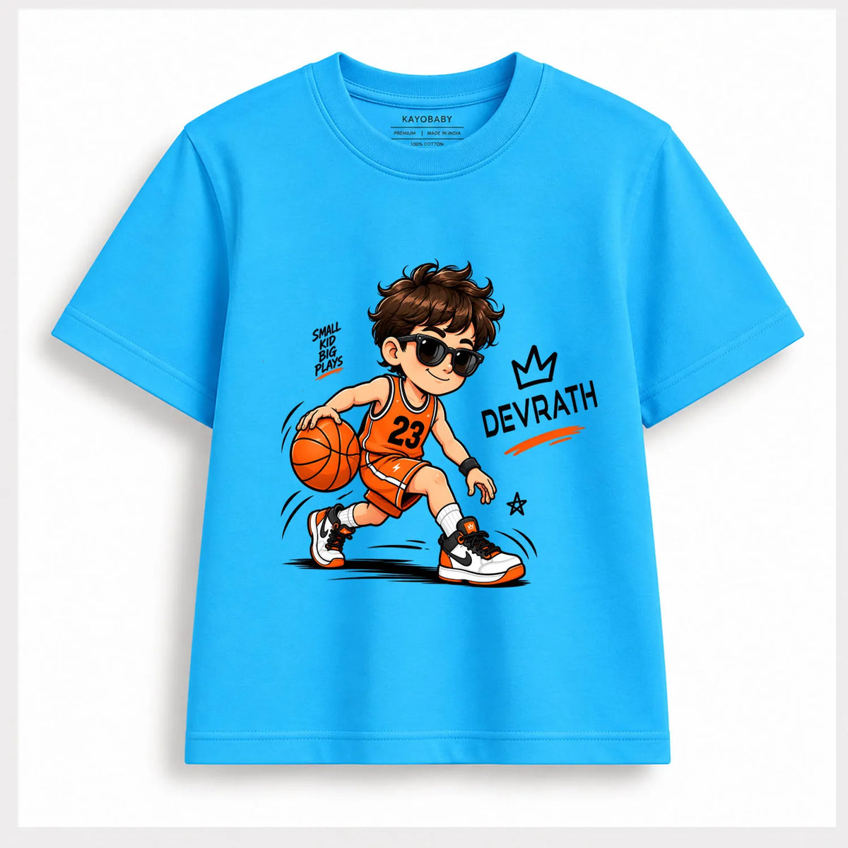 Personalized Basketball Boy T-Shirt for Kids | Custom Name Basketball Tee