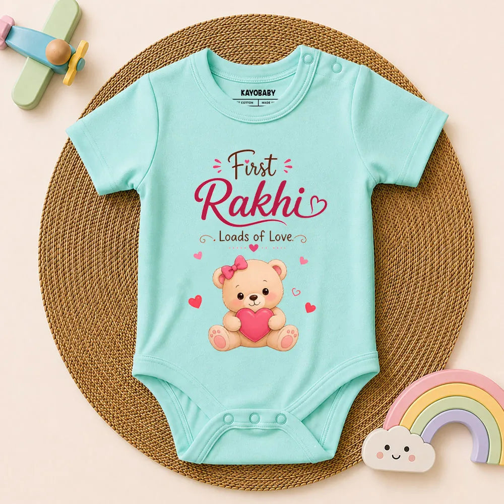 First Rakhi Loads of Love Romper | Baby Raksha Bandhan Outfit