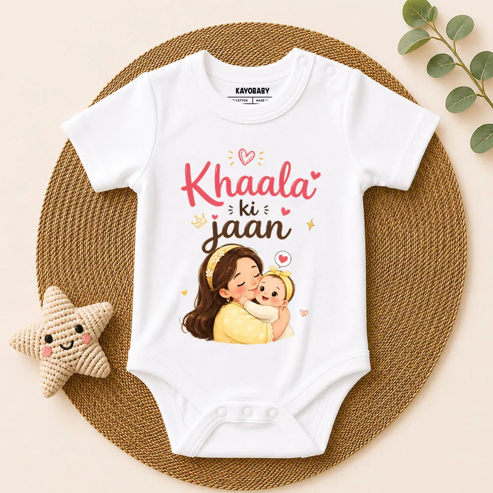 Khaala Ki Jaan Baby Romper | Cute Khaala & Baby Bond Outfit-2