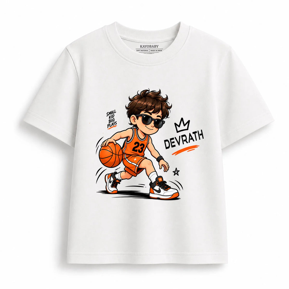 Personalized Basketball Boy T-Shirt for Kids | Custom Name Basketball Tee