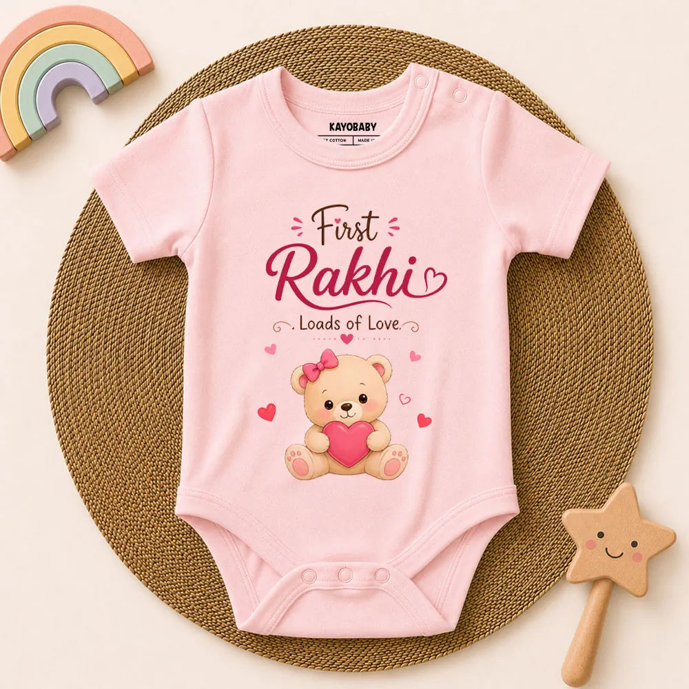 First Rakhi Loads of Love Romper | Baby Raksha Bandhan Outfit