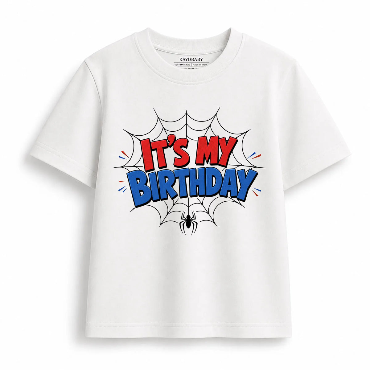 It's My Birthday Spider Theme Kids T-Shirt