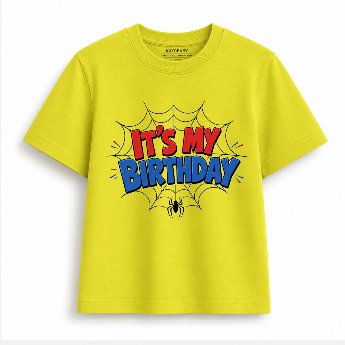 It's My Birthday Spider Theme Kids T-Shirt