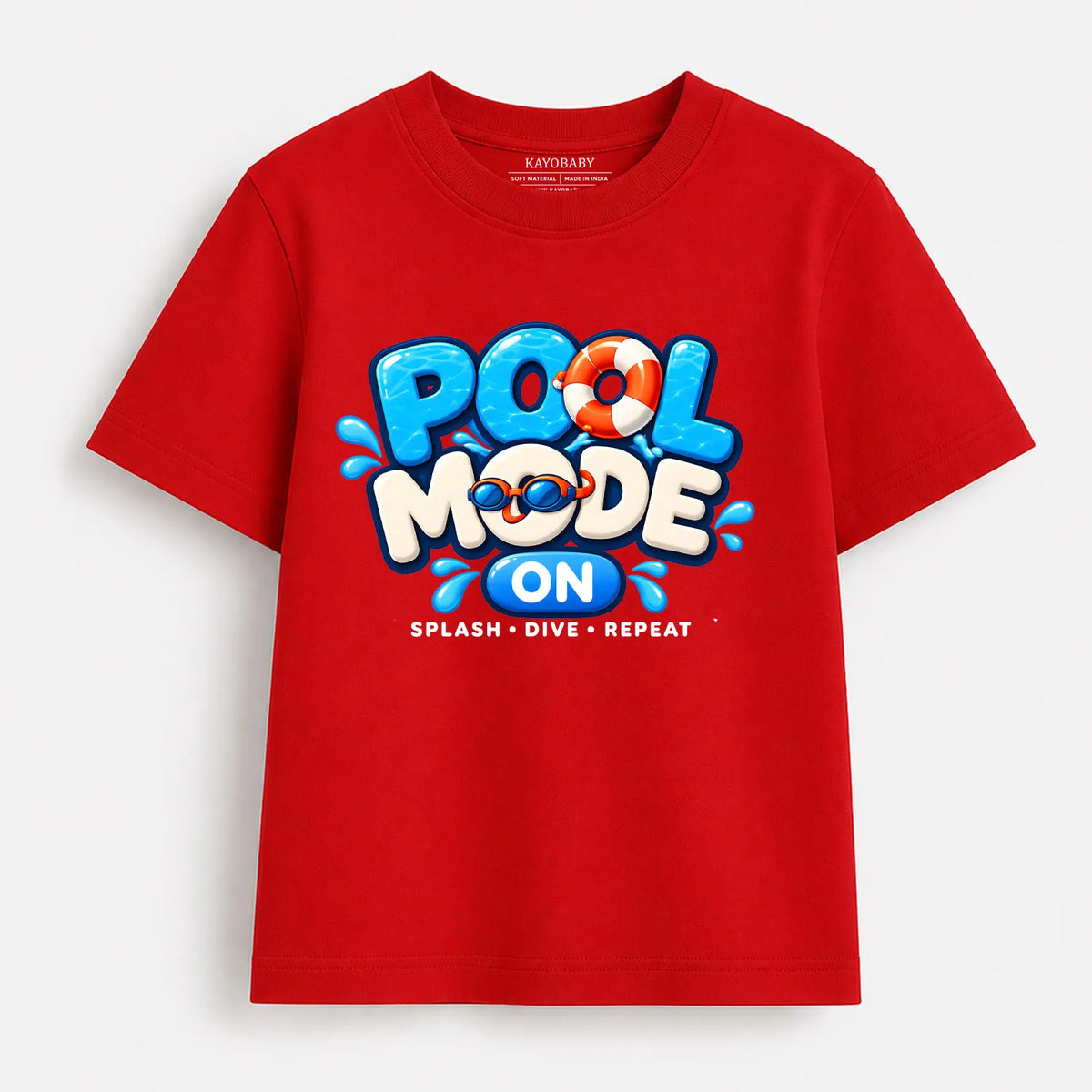 Pool Mode On Kids T-Shirt | Swimming Graphic Tee for Kids