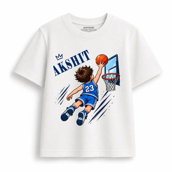 Personalized Basketball Boy T-Shirt for Kids | Premium Cotton