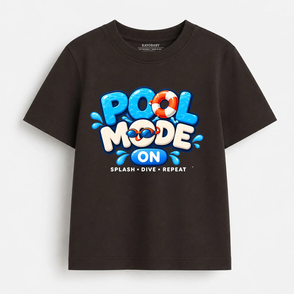 Pool Mode On Kids T-Shirt | Swimming Graphic Tee for Kids
