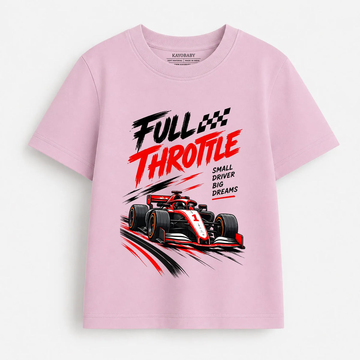 Full Throttle Racing T-Shirt for Kids | Formula Racing Car Graphic Tee