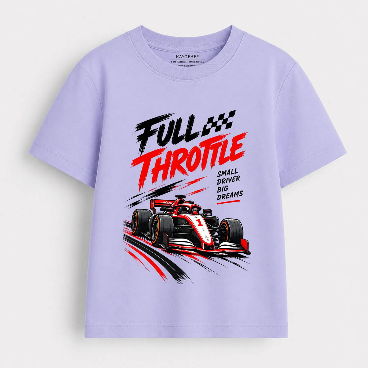 Full Throttle Racing T-Shirt for Kids | Formula Racing Car Graphic Tee