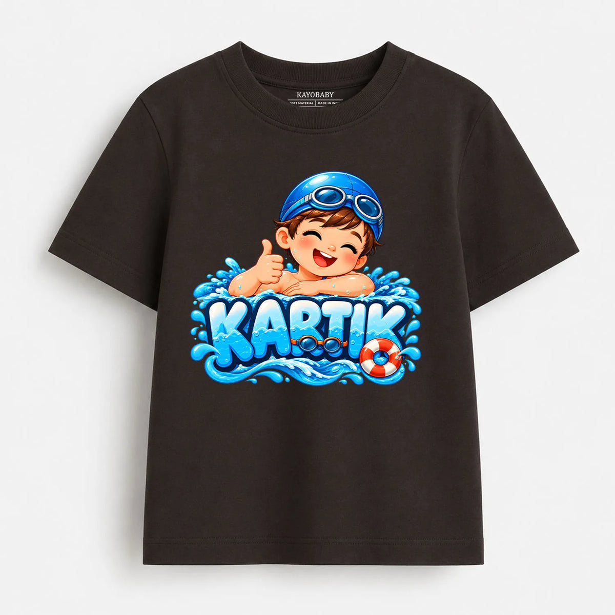 Personalized Little Swimmer Boys T-Shirt | Cute Swimming Graphic Tee
